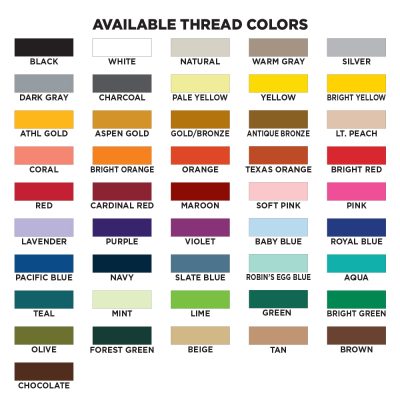 AZX THREAD COLORS