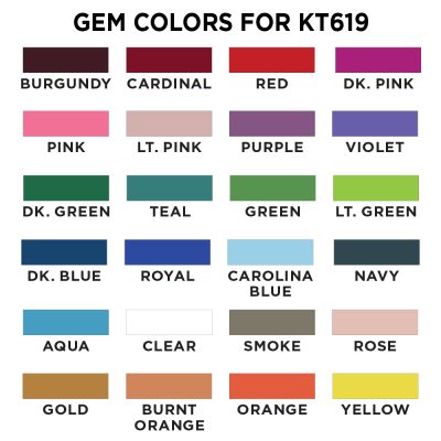 KT619 SWATCHES - GEM COLORS